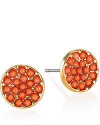 Mixit Mixit Red Bead Cluster Button Earrings