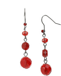 Mixit Mixit Red Bead Drop Earrings