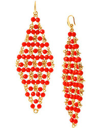 Diane von Furstenberg Paloma Beach Coral Bead Drop Earrings