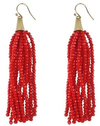 Red Gold Tassel Earrings