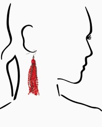 Charming charlie Scarlet Crochet Tassel Earrings