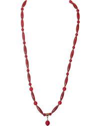 Blackat Wood Bead Necklace Red Necklaces