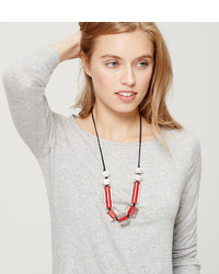 LOFT Red Marbleized Bead Necklace