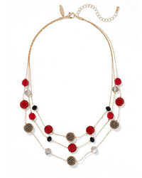 New York & Co. Mesh Bead Triple Row Necklace