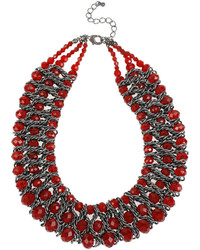 Mixit Mixit Red Bead Woven Collar Necklace