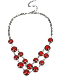 Mixit Mixit Red Faceted Bead 2 Row Necklace