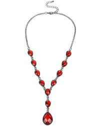 Mixit Mixit Red Faceted Bead Y Necklace