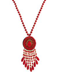 Panacea Beaded Howlite Pendant Necklace Redgold