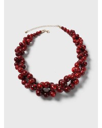 Red Bead Collar Necklace