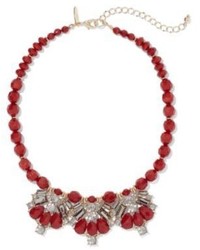 New York & Co. Red Beaded Statet Necklace