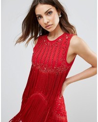 A Star Is Born Embellished Shift Dress With Tassel Detail