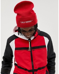 Cheap Monday Beanie Hat In Red With