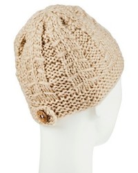Moonshadow Knit Beanie Hat With Button Detail