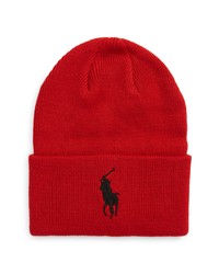 ZZDNU POLO Polo Big Pony Cuff Beanie In Red At Nordstrom