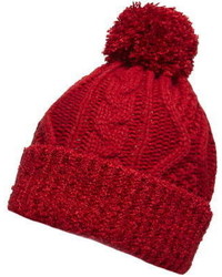Red Boucle Beanie