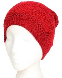 D&Y Reversible Slouchy Beanie Open Knit Marled