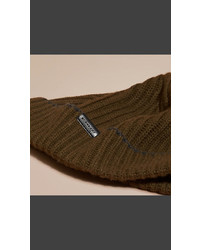 Burberry Ribbed Cashmere Beanie With Border Detail