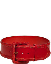 Ralph Lauren Collection Red Braided Trim Leather Belt