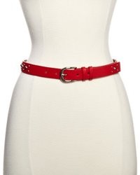 Jessica Simpson Studded Panel Belt With Leopard Lining