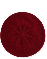 Portolano Cashmere Crystal Edge Beret Hat Ashton Red