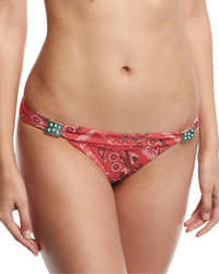 Ale By Alessandra Bandit Banded California Swim Bottom Red