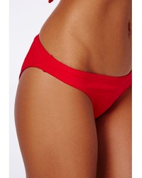 Missguided Hipster Bikini Bottoms Red