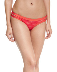 Vitamin A Neutra Perforated Hipster Swim Bottoms Red