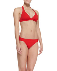 Parasol Classic Side Ruched Bikini Bottom Red
