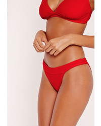 Missguided Red Low Rise Hipster Bikini Bottoms Mix Match