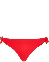 River Island Red Side Tie Bikini Bottoms