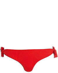River Island Red Tie Side Bikini Bottoms