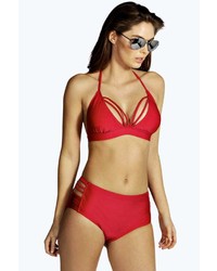 Boohoo Florence Moulded Cup Cut Out Front Harness Bikini