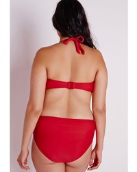 Missguided Plus Size Halterneck Bikini Top Red