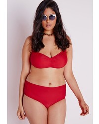Missguided Plus Size Halterneck Bikini Top Red