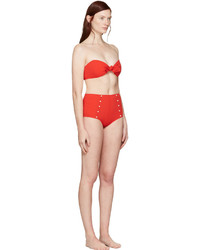 Lisa Marie Fernandez Red Poppy Button Bikini