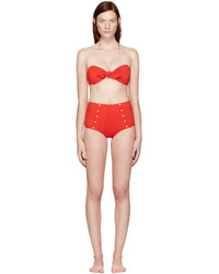 Lisa Marie Fernandez Red Poppy Button Bikini