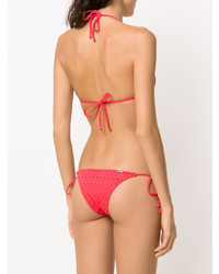Amir Slama Textured Triangle Top Bikini Set