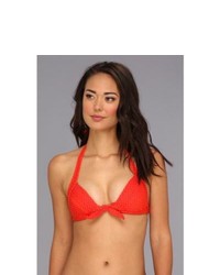Unique Vintage Monroe Bikini Top Swimwear Redwhite