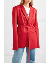 House of Holland Belted Canvas Blazer