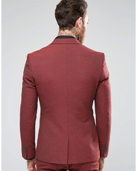 Asos Brand Super Skinny Suit Jacket In Dark Red