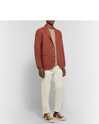 De Bonne Facture Brick Brushed Linen Suit Jacket