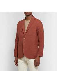 De Bonne Facture Brick Brushed Linen Suit Jacket