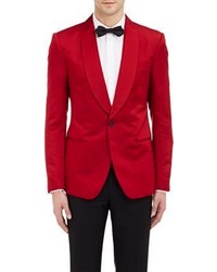 Dolce & Gabbana Duchesse Satin Tuxedo Jacket Red