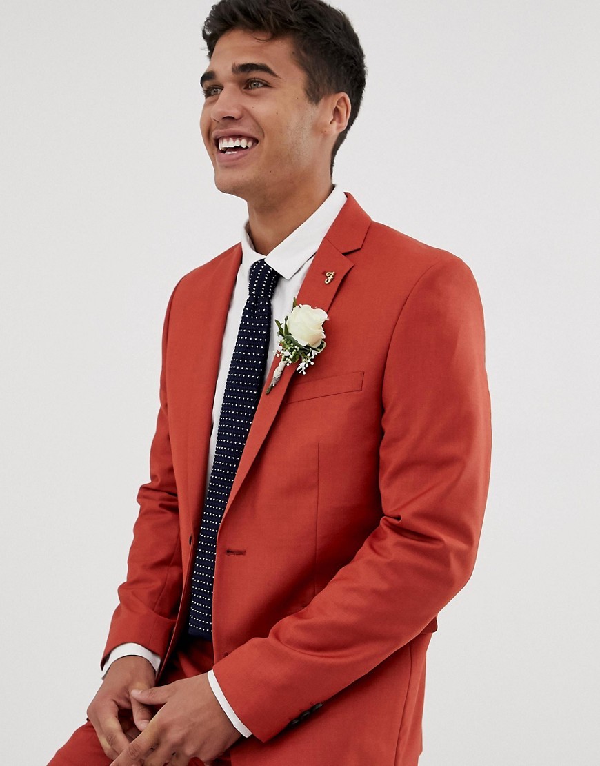 Men Rust Three Piece Suit Slim Fit Rust Suits Wedding Suit Sainly– SAINLY
