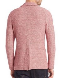 Eleventy Knitted Linen Blend Sweater Jacket