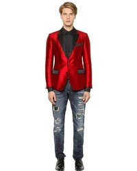 Dolce & Gabbana Martini Silk Mikado Vest Tuxedo Jacket