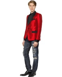 Dolce & Gabbana Martini Silk Mikado Vest Tuxedo Jacket