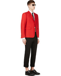 Thom Browne Red Laced Back Blazer