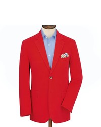 Charles Tyrwhitt Red Ottoman Rib Classic Fit Unstructured Jacket