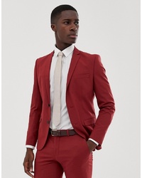 Selected Homme Red Suit Jacket In Skinny Fit